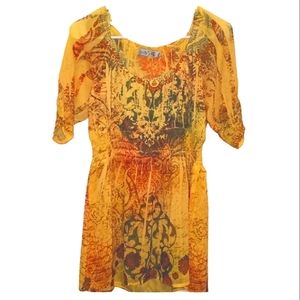 💐Unity World Wear Yellow Boho Top